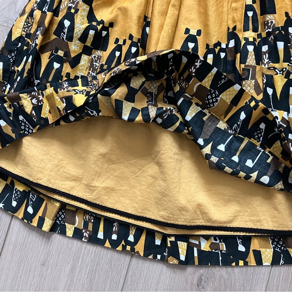 Anthropologie x Edme & Esyllte Saffron Yellow and Black Matriarch Skirt Size 4 - Picture 6 of 7